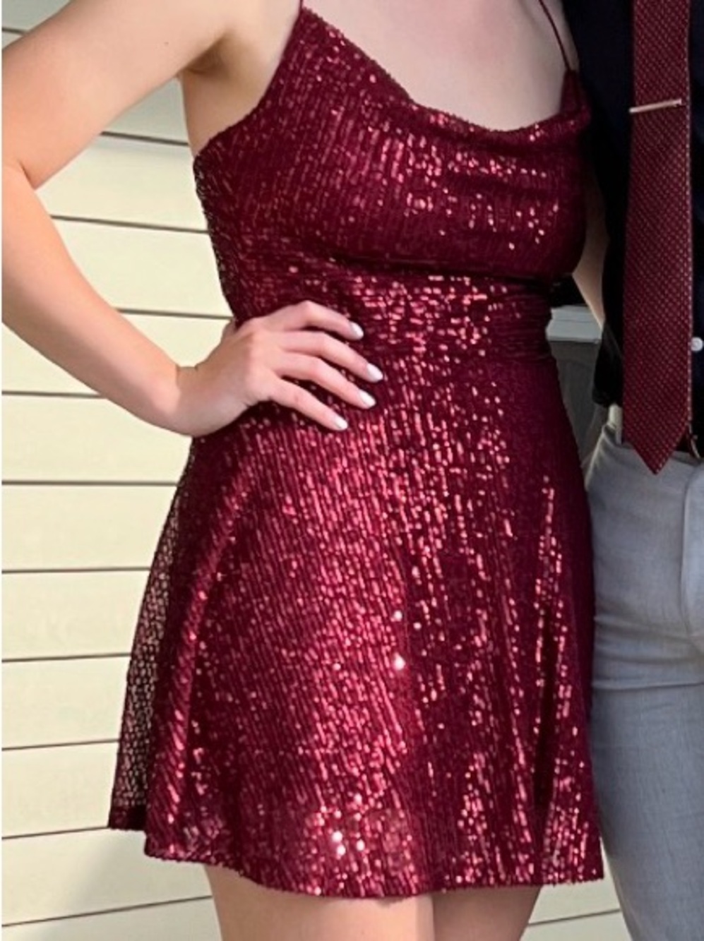 Darling Burgundy Sequin Mini dress